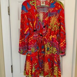 Farm Rio never been worn no tags bright multi colored dress size small